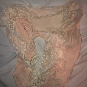 Pink and Lace Fashion Scarf